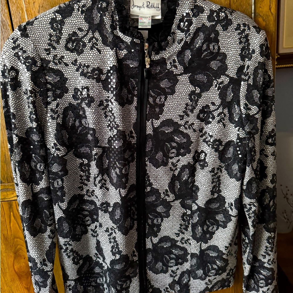 Joseph Ribkoff Monochrome Floral Blazer $Size 12 Special $55 Now $48